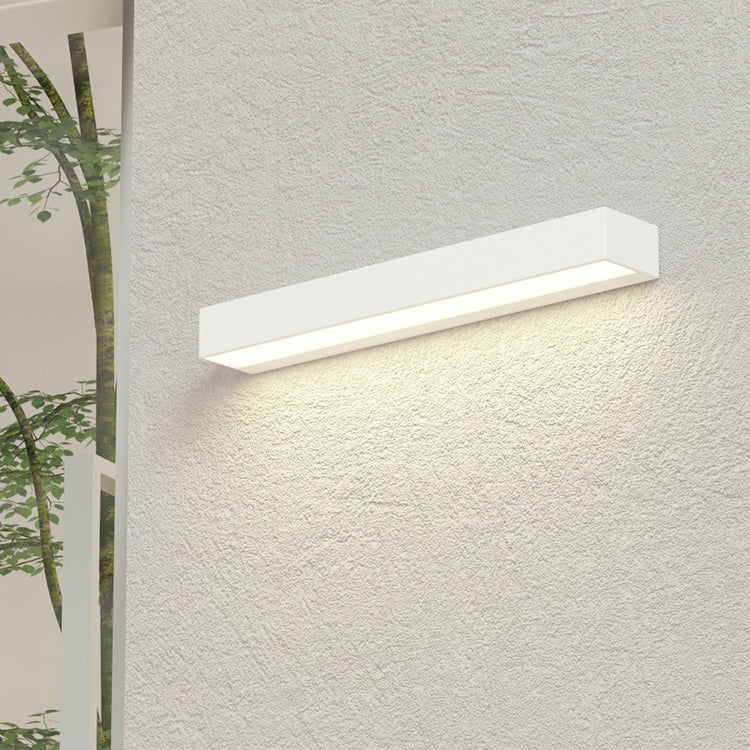 Modern Minimalist Aluminum And Glass Rectangular LED Wall Sconce Lamp For Outdoor Patio Cuvalon