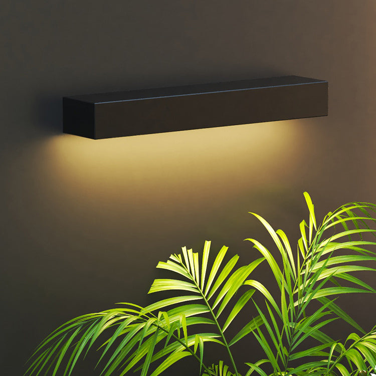 Modern Minimalist Aluminum And Glass Rectangular LED Wall Sconce Lamp For Outdoor Patio Cuvalon