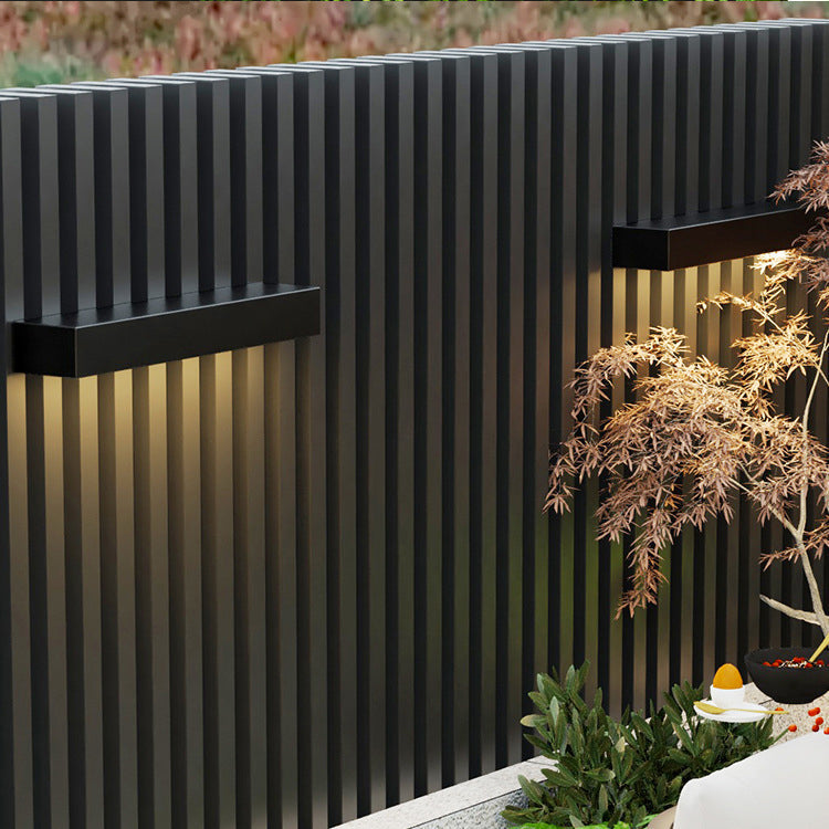 Modern Minimalist Aluminum And Glass Rectangular LED Wall Sconce Lamp For Outdoor Patio Cuvalon