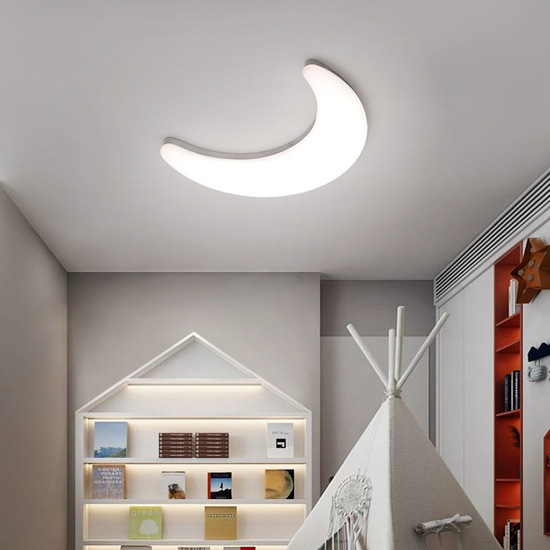 Modern Minimalist Iron & Acrylic Moon LED Wall Sconce Lamp For Kids Bedroom Cuvalon
