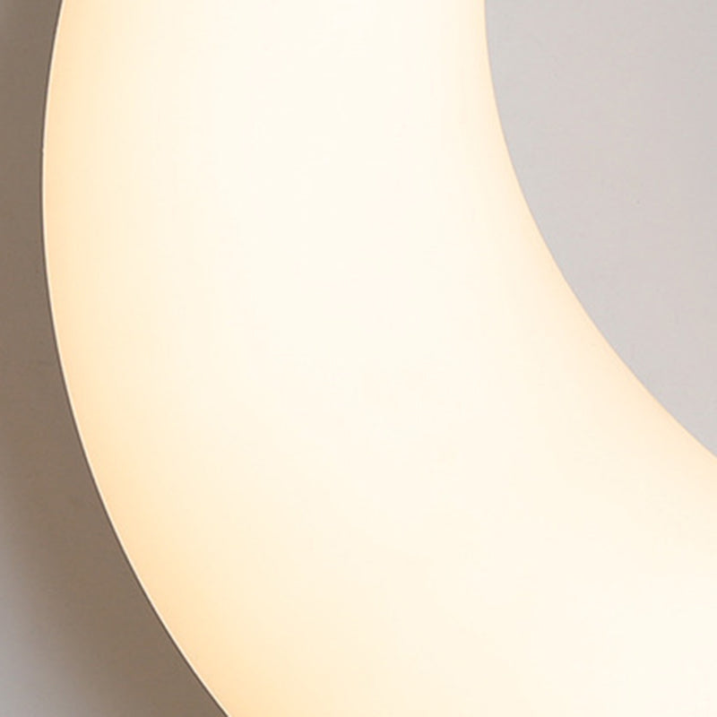 Modern Minimalist Iron & Acrylic Moon LED Wall Sconce Lamp For Kids Bedroom Cuvalon