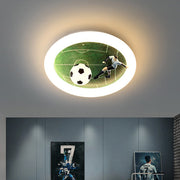 Contemporary Creative Iron & Acrylic Round LED Flush Mount Ceiling Light For Kids Bedroom & Living Room Cuvalon
