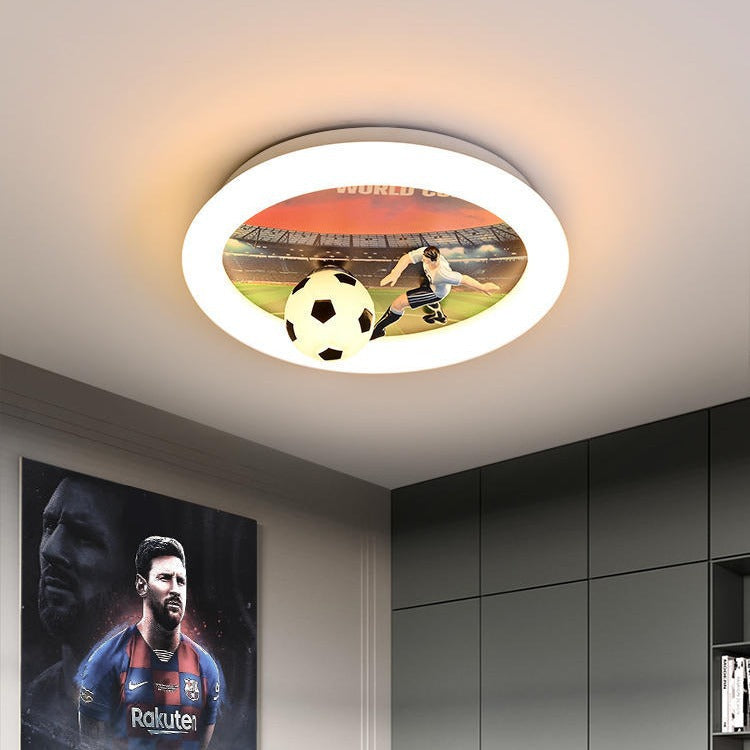 Contemporary Creative Iron & Acrylic Round LED Flush Mount Ceiling Light For Kids Bedroom & Living Room Cuvalon