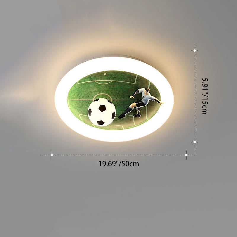 Contemporary Creative Iron & Acrylic Round LED Flush Mount Ceiling Light For Kids Bedroom & Living Room Cuvalon