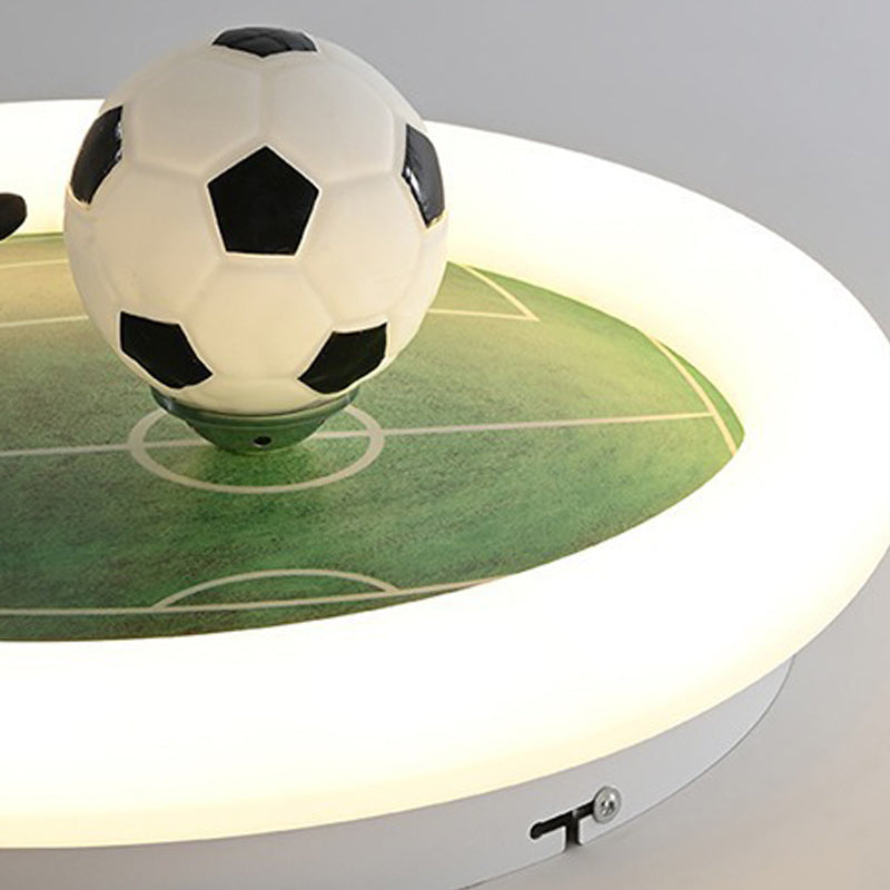 Contemporary Creative Iron & Acrylic Round LED Flush Mount Ceiling Light For Kids Bedroom & Living Room Cuvalon