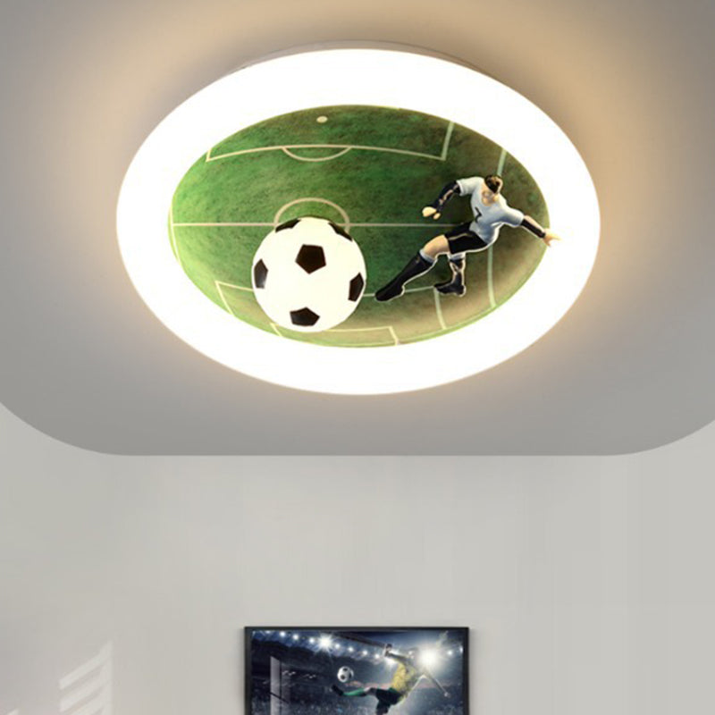 Contemporary Creative Iron & Acrylic Round LED Flush Mount Ceiling Light For Kids Bedroom & Living Room Cuvalon