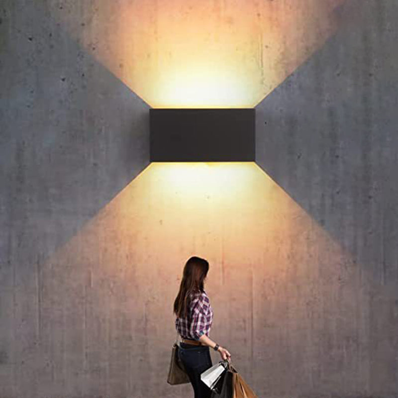 Modern Minimalist Aluminum Rectangular LED Wall Sconce Lamp For Outdoor Patio Cuvalon