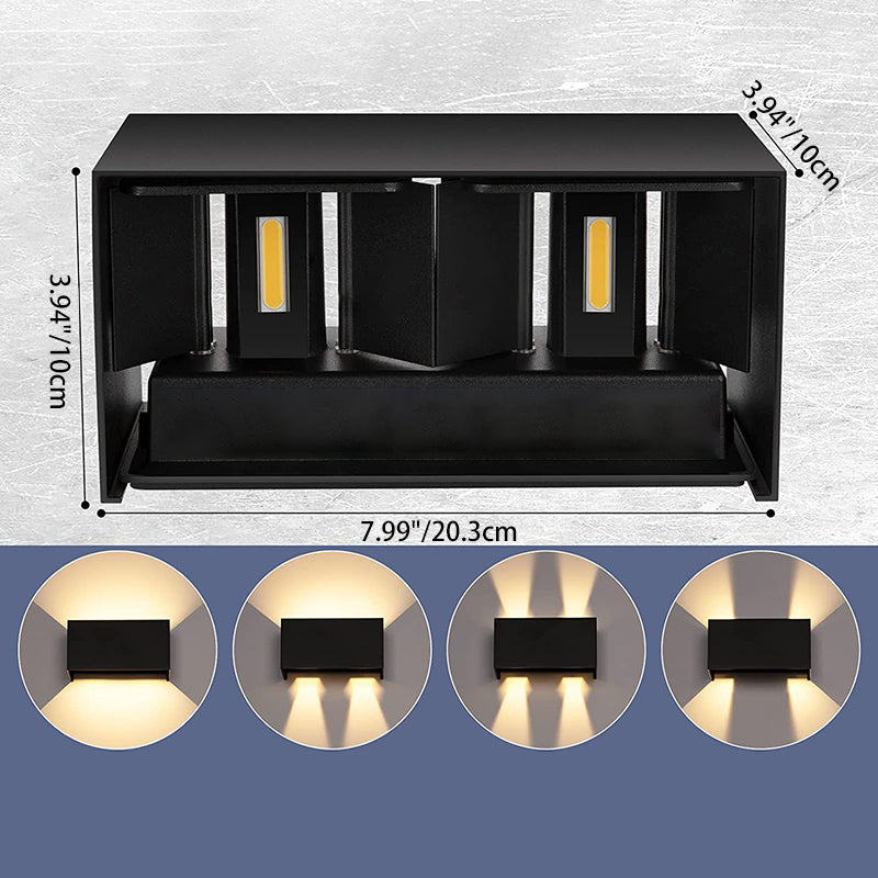 Modern Minimalist Aluminum Rectangular LED Wall Sconce Lamp For Outdoor Patio Cuvalon