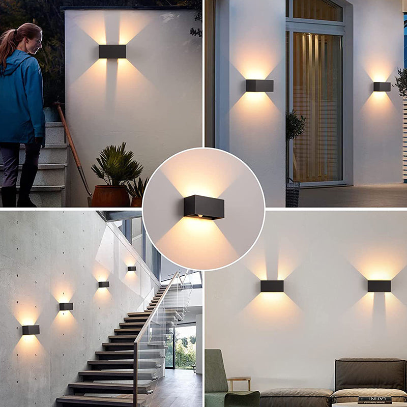 Modern Minimalist Aluminum Rectangular LED Wall Sconce Lamp For Outdoor Patio Cuvalon
