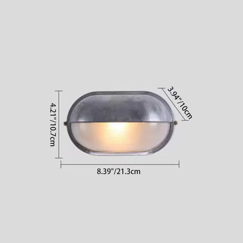 Traditional French Glass Aluminum Oval Round Wall Sconce Lamp 1-Light For Outdoor Cuvalon