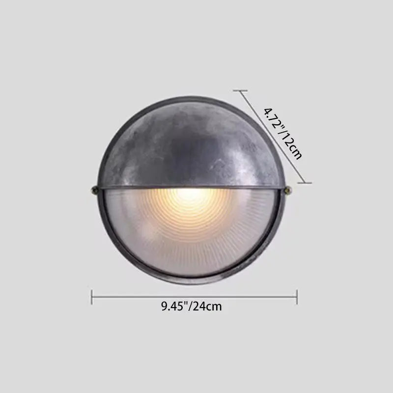 Traditional French Glass Aluminum Oval Round Wall Sconce Lamp 1-Light For Outdoor Cuvalon