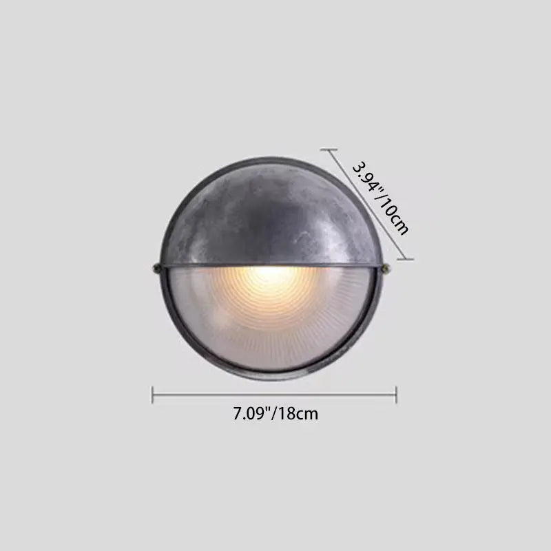 Traditional French Glass Aluminum Oval Round Wall Sconce Lamp 1-Light For Outdoor Cuvalon