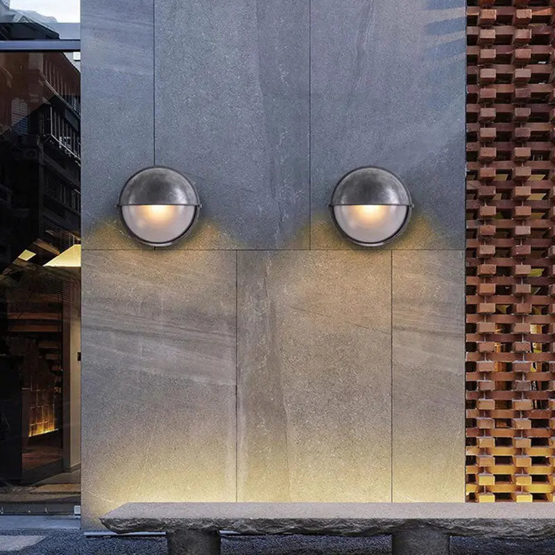 Traditional French Glass Aluminum Oval Round Wall Sconce Lamp 1-Light For Outdoor Cuvalon