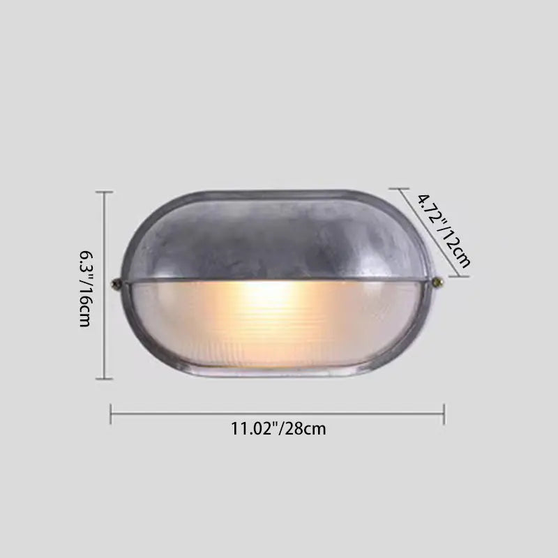 Traditional French Glass Aluminum Oval Round Wall Sconce Lamp 1-Light For Outdoor Cuvalon