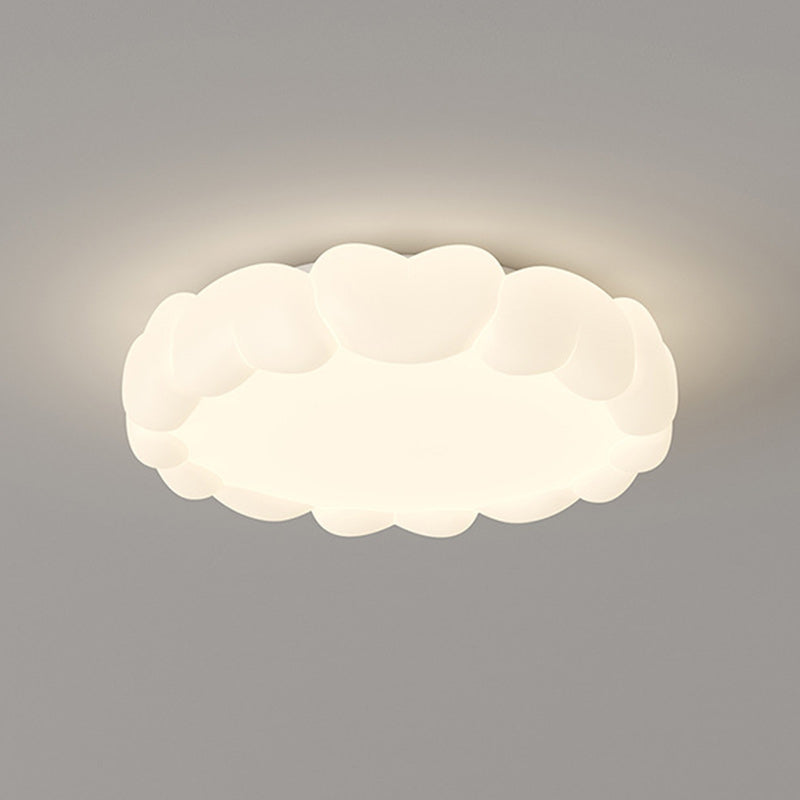 Modern Art Deco Kids Iron PE Heart-Shaped Round LED Flush Mount Ceiling Light For Bedroom Cuvalon