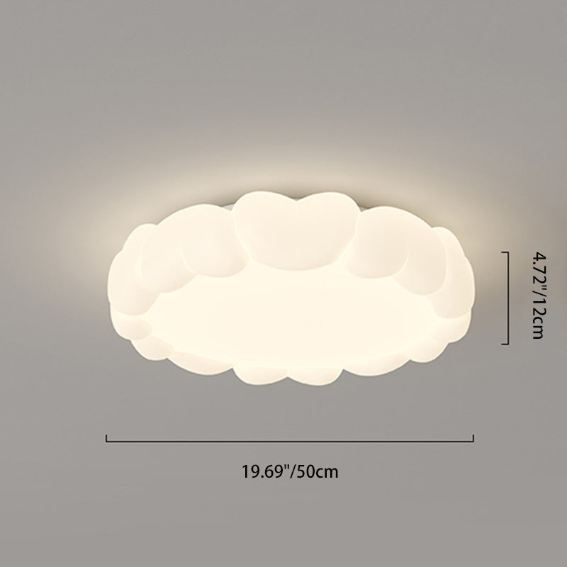 Modern Art Deco Kids Iron PE Heart-Shaped Round LED Flush Mount Ceiling Light For Bedroom Cuvalon