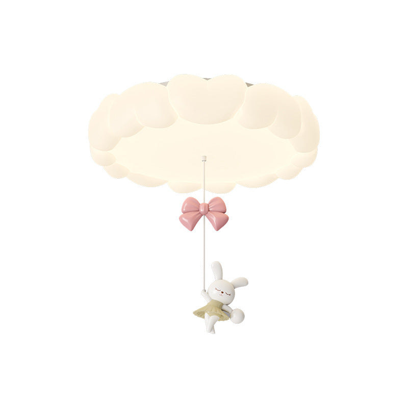 Modern Art Deco Kids Iron PE Heart-Shaped Round LED Flush Mount Ceiling Light For Bedroom Cuvalon