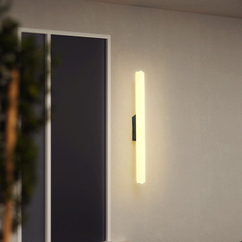 Modern Minimalist Acrylic Aluminum Cylindrical Strip LED Wall Sconce Lamp For Outdoor Cuvalon