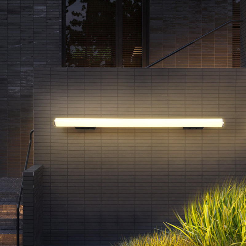 Modern Minimalist Acrylic Aluminum Cylindrical Strip LED Wall Sconce Lamp For Outdoor Cuvalon