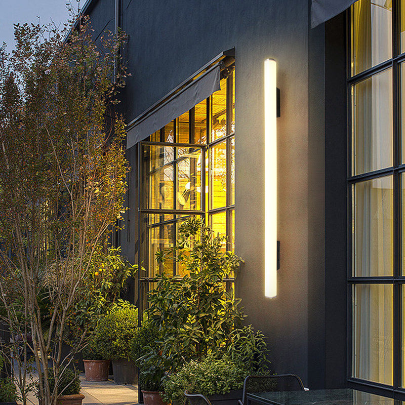 Modern Minimalist Acrylic Aluminum Cylindrical Strip LED Wall Sconce Lamp For Outdoor Cuvalon