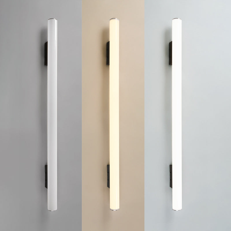 Modern Minimalist Acrylic Aluminum Cylindrical Strip LED Wall Sconce Lamp For Outdoor Cuvalon