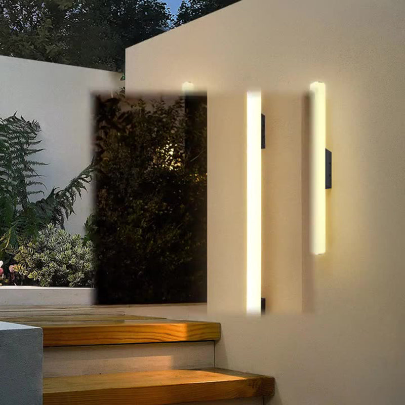 Modern Minimalist Acrylic Aluminum Cylindrical Strip LED Wall Sconce Lamp For Outdoor Cuvalon