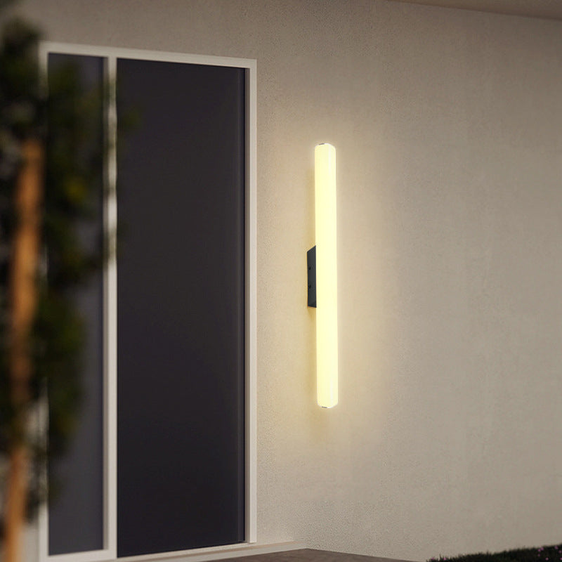 Modern Minimalist Acrylic Aluminum Cylindrical Strip LED Wall Sconce Lamp For Outdoor Cuvalon