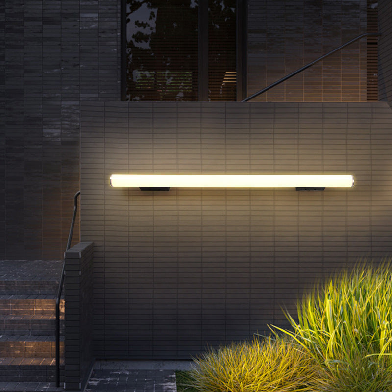 Modern Minimalist Acrylic Aluminum Cylindrical Strip LED Wall Sconce Lamp For Outdoor Cuvalon