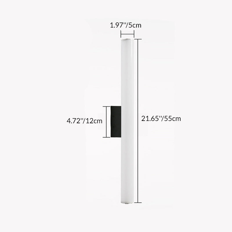 Modern Minimalist Acrylic Aluminum Cylindrical Strip LED Wall Sconce Lamp For Outdoor Cuvalon