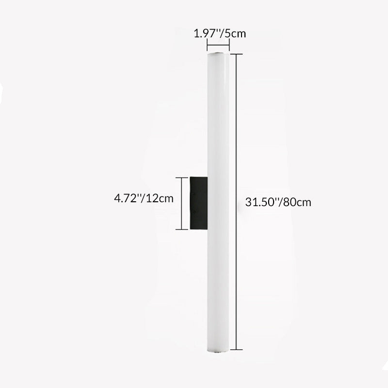 Modern Minimalist Acrylic Aluminum Cylindrical Strip LED Wall Sconce Lamp For Outdoor Cuvalon