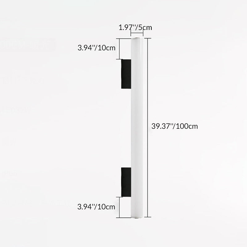 Modern Minimalist Acrylic Aluminum Cylindrical Strip LED Wall Sconce Lamp For Outdoor Cuvalon