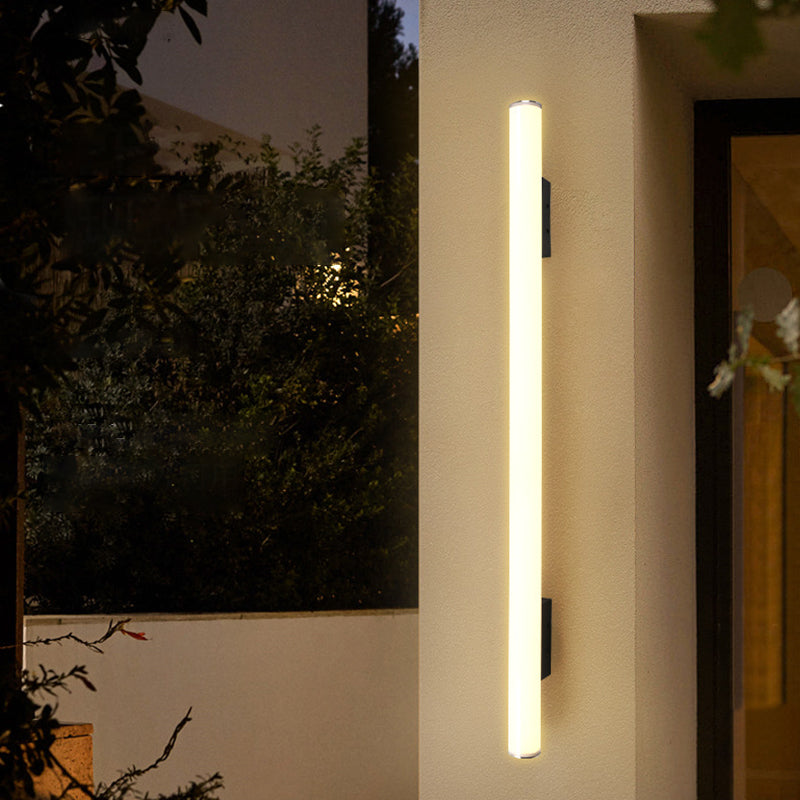 Modern Minimalist Acrylic Aluminum Cylindrical Strip LED Wall Sconce Lamp For Outdoor Cuvalon