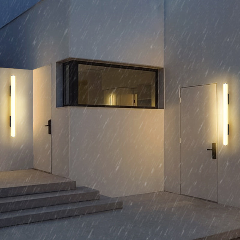 Modern Minimalist Acrylic Aluminum Cylindrical Strip LED Wall Sconce Lamp For Outdoor Cuvalon