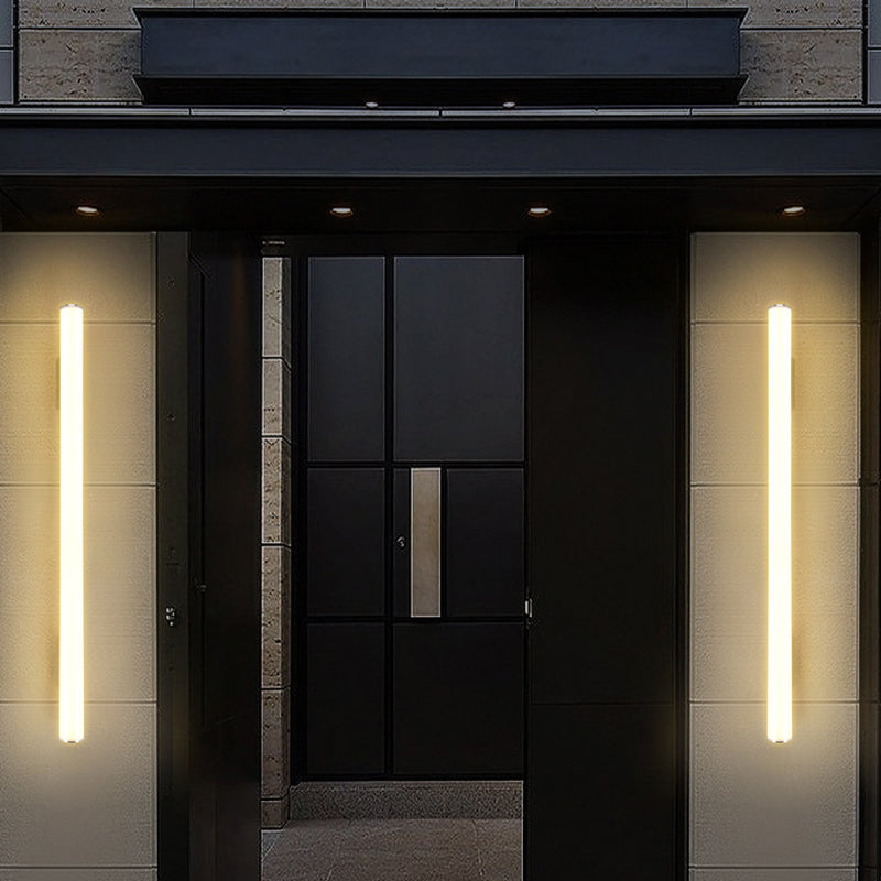 Modern Minimalist Acrylic Aluminum Cylindrical Strip LED Wall Sconce Lamp For Outdoor Cuvalon