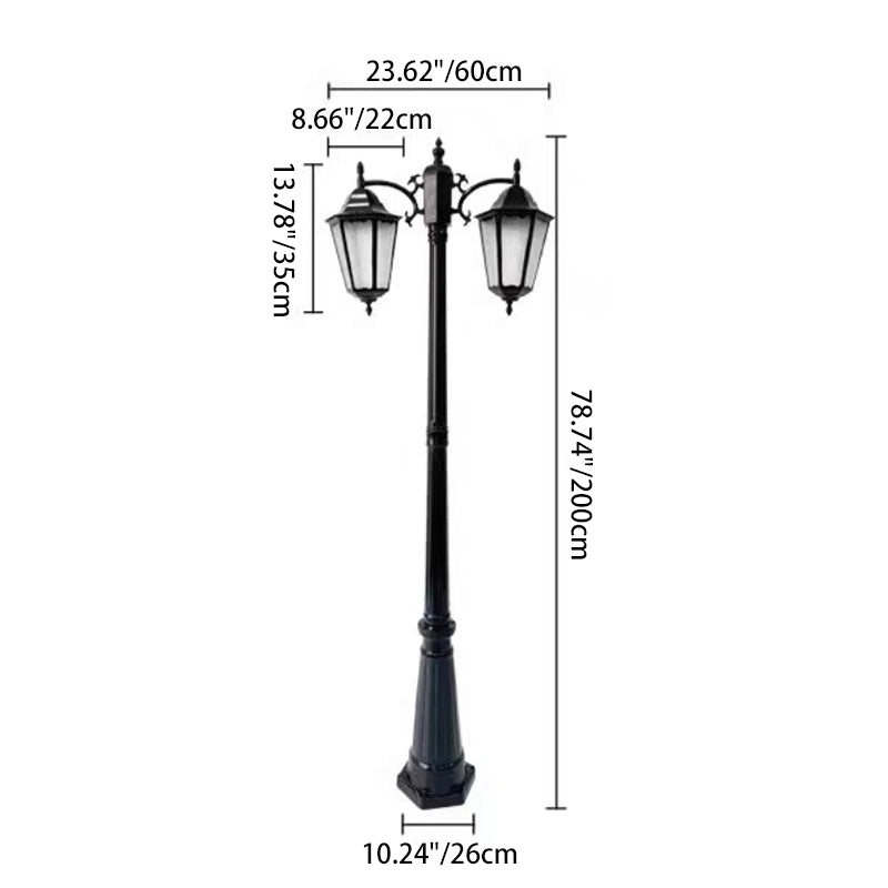 Traditional European Waterproof Aluminum Glass Lantern-Style 2/3-Light Outdoor Light Landscape Lighting For Garden & Outdoor Patio Cuvalon