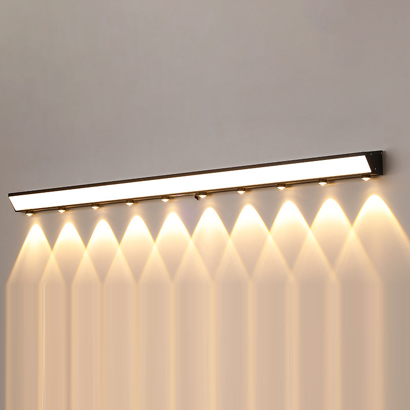 Modern Minimalist Solar Waterproof Motion Sensor Acrylic Aluminum & Stainless Steel Rectangular LED Wall Sconce Lamp For Outdoor Patio Cuvalon