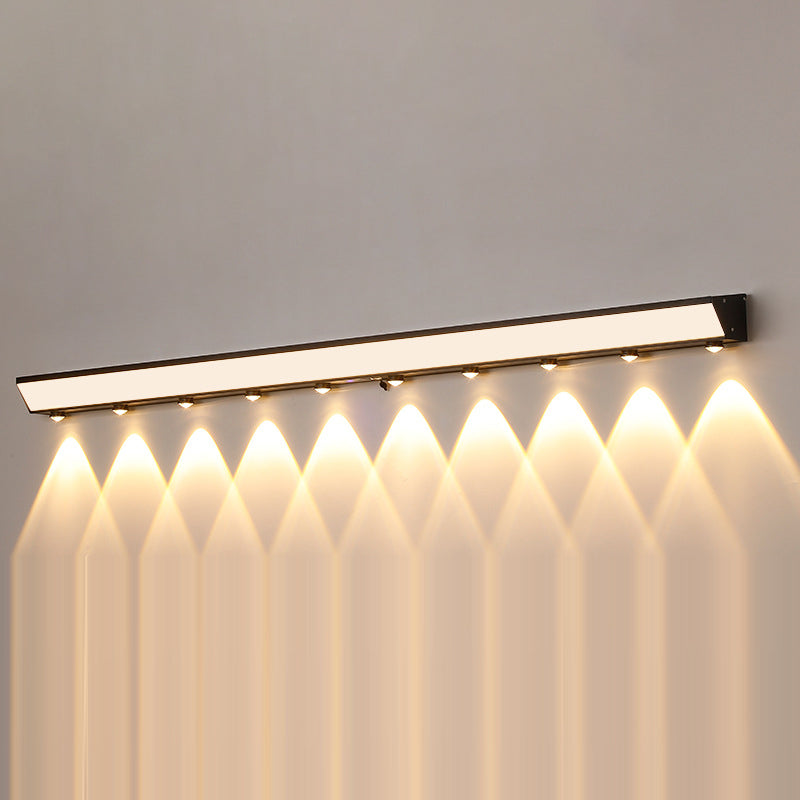 Modern Minimalist Solar Waterproof Motion Sensor Acrylic Aluminum & Stainless Steel Rectangular LED Wall Sconce Lamp For Outdoor Patio Cuvalon