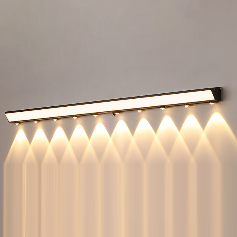 Modern Minimalist Solar Waterproof Motion Sensor Acrylic Aluminum & Stainless Steel Rectangular LED Wall Sconce Lamp For Outdoor Patio Cuvalon