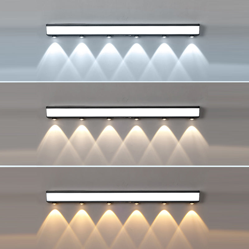 Modern Minimalist Solar Waterproof Motion Sensor Acrylic Aluminum & Stainless Steel Rectangular LED Wall Sconce Lamp For Outdoor Patio Cuvalon