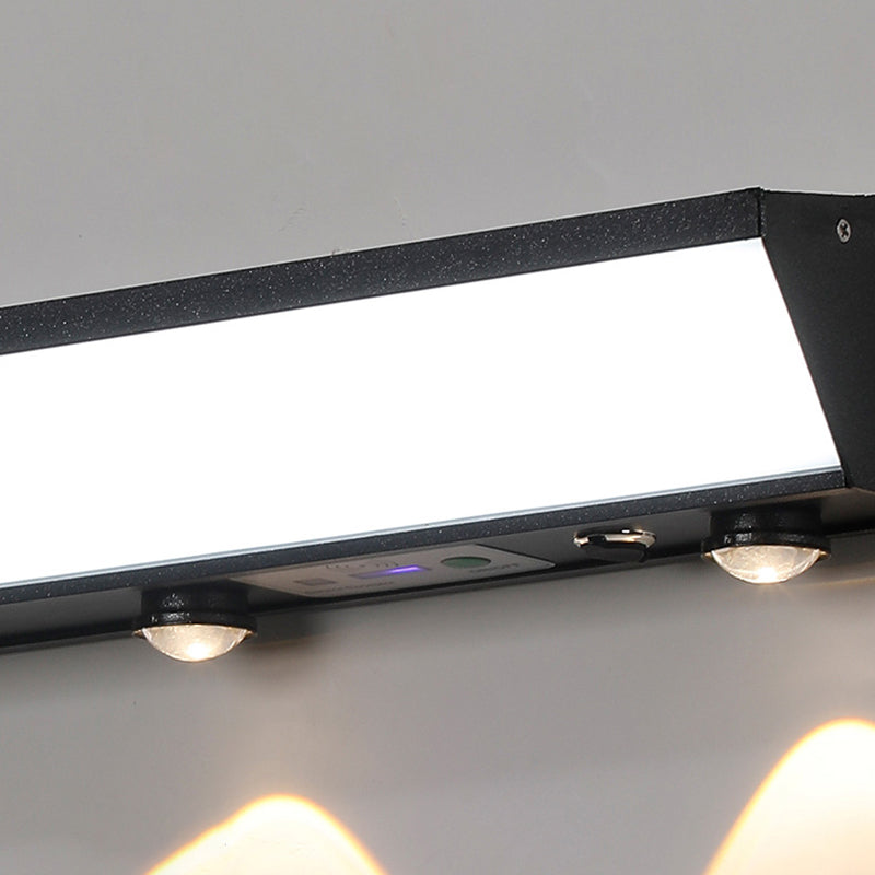 Modern Minimalist Solar Waterproof Motion Sensor Acrylic Aluminum & Stainless Steel Rectangular LED Wall Sconce Lamp For Outdoor Patio Cuvalon
