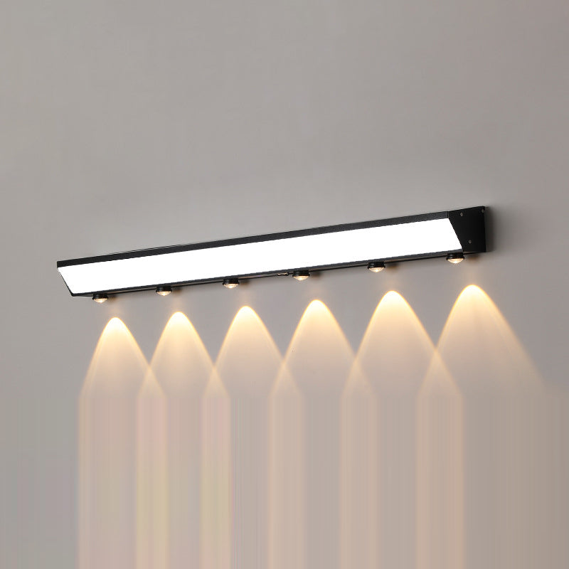 Modern Minimalist Solar Waterproof Motion Sensor Acrylic Aluminum & Stainless Steel Rectangular LED Wall Sconce Lamp For Outdoor Patio Cuvalon