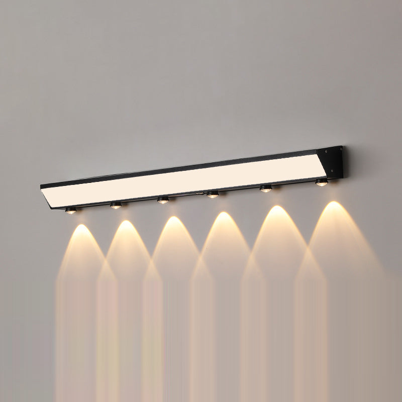 Modern Minimalist Solar Waterproof Motion Sensor Acrylic Aluminum & Stainless Steel Rectangular LED Wall Sconce Lamp For Outdoor Patio Cuvalon