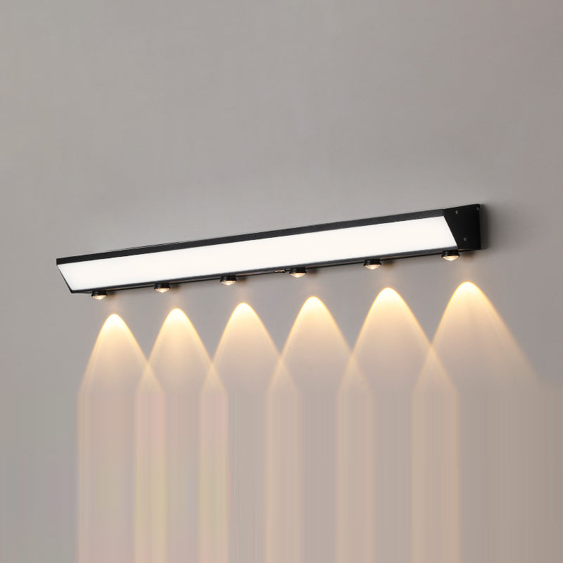 Modern Minimalist Solar Waterproof Motion Sensor Acrylic Aluminum & Stainless Steel Rectangular LED Wall Sconce Lamp For Outdoor Patio Cuvalon
