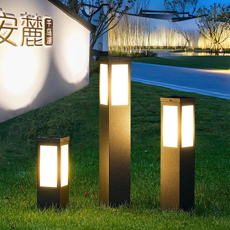 Modern Minimalist Waterproof Metal & PC Pillar 1-Light Outdoor Light Landscape Lighting For Garden & Outdoor Patio Cuvalon