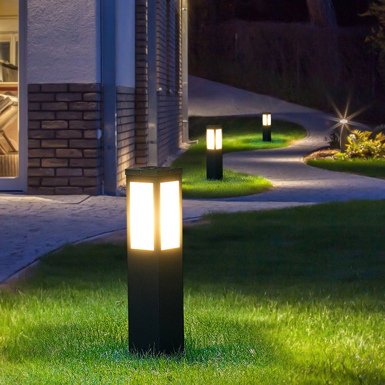 Modern Minimalist Waterproof Metal & PC Pillar 1-Light Outdoor Light Landscape Lighting For Garden & Outdoor Patio Cuvalon