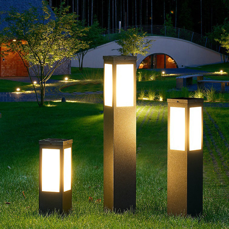 Modern Minimalist Waterproof Metal & PC Pillar 1-Light Outdoor Light Landscape Lighting For Garden & Outdoor Patio Cuvalon