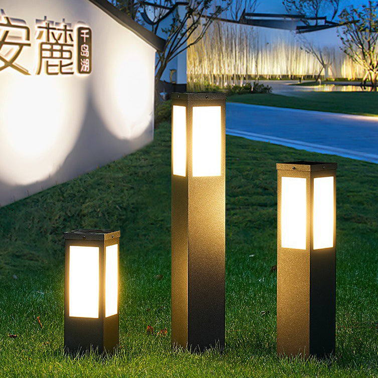 Modern Minimalist Waterproof Metal & PC Pillar 1-Light Outdoor Light Landscape Lighting For Garden & Outdoor Patio Cuvalon