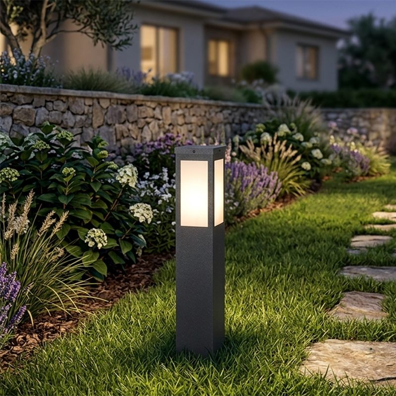Modern Minimalist Waterproof Metal & PC Pillar 1-Light Outdoor Light Landscape Lighting For Garden & Outdoor Patio Cuvalon