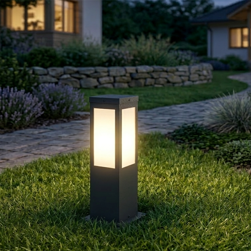 Modern Minimalist Waterproof Metal & PC Pillar 1-Light Outdoor Light Landscape Lighting For Garden & Outdoor Patio Cuvalon