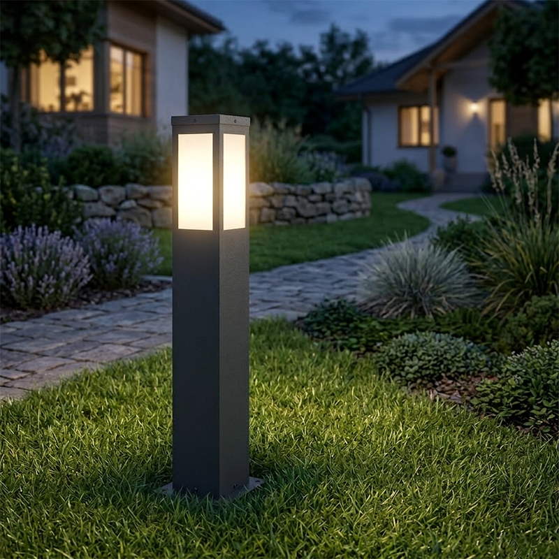 Modern Minimalist Waterproof Metal & PC Pillar 1-Light Outdoor Light Landscape Lighting For Garden & Outdoor Patio Cuvalon